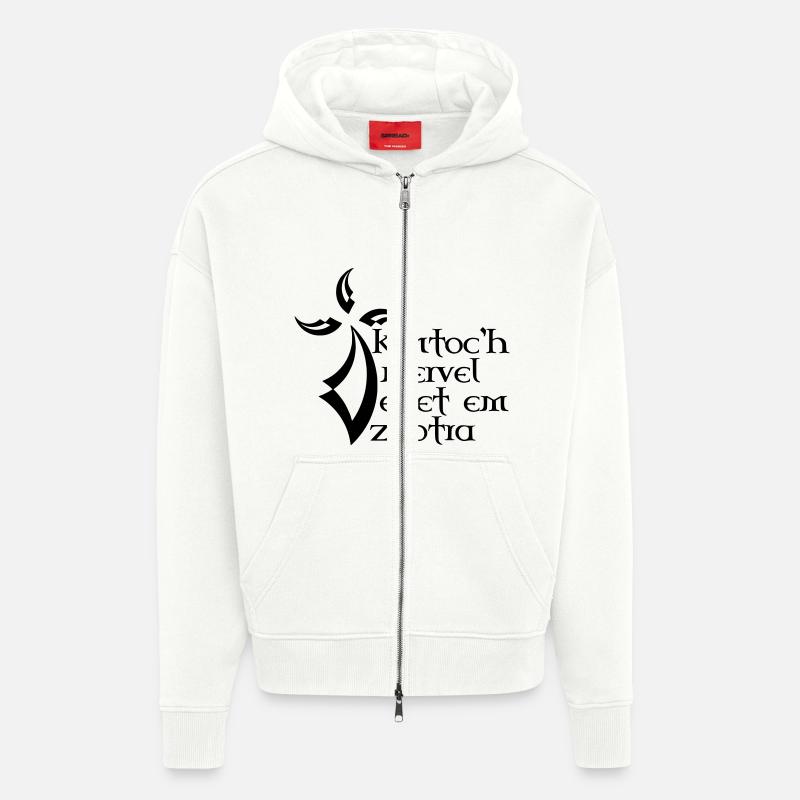 Devise bretonne - Veste à capuche bio épaisse oversize fabriqué en UE - OFF WHITE