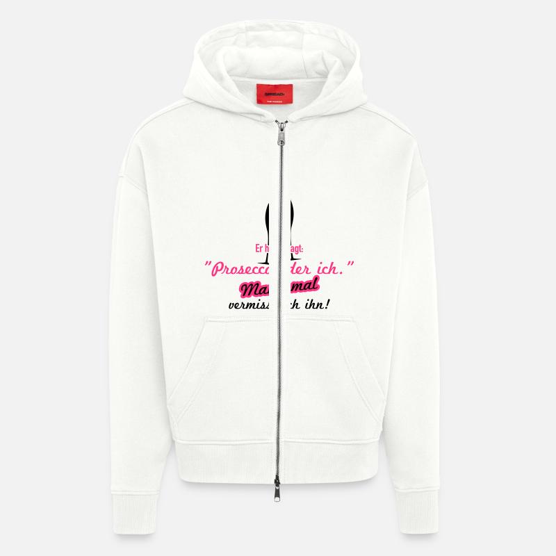 Prosecco oder ich - Zip Hoodie - made by SPREAD - OFF WHITE