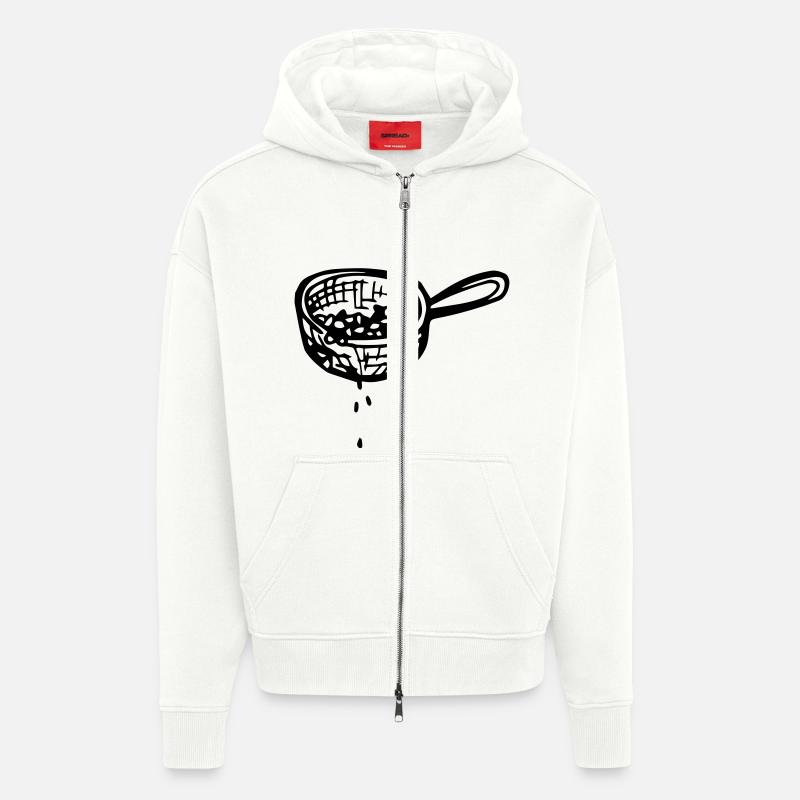 Sieb, abgießen, absieben, abseihen - Zip Hoodie - made by SPREAD - OFF WHITE