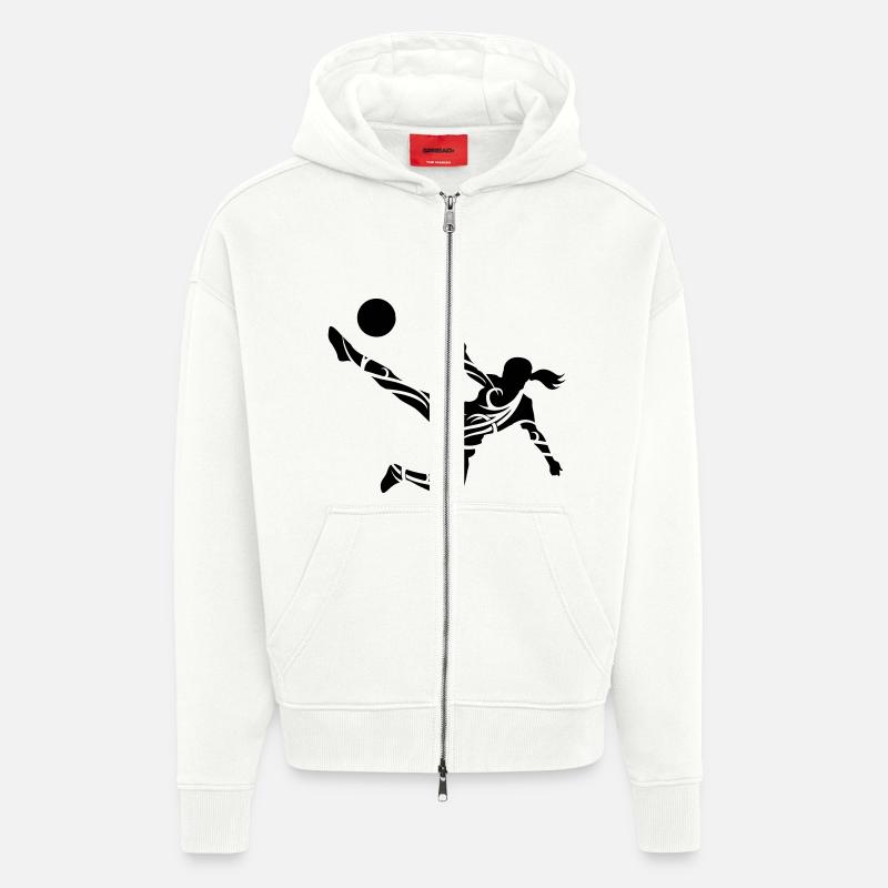 Soccer female de - Zip Hoodie - made by SPREAD - OFF WHITE