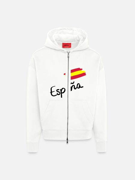 spain__f3 - Zip Hoodie - made by SPREAD - OFF WHITE