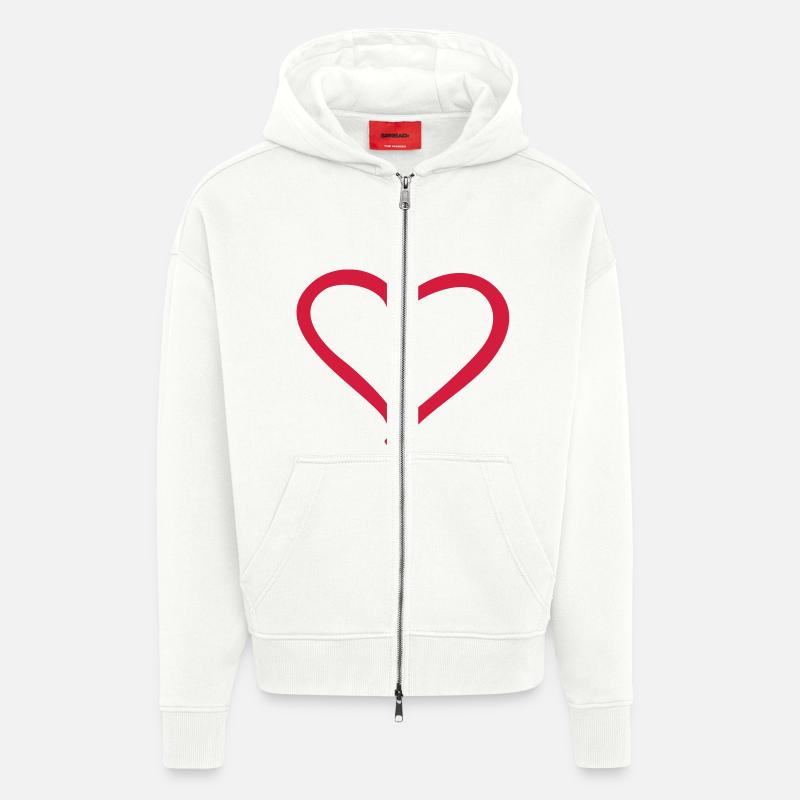 Herz - Zip Hoodie - made by SPREAD - OFF WHITE