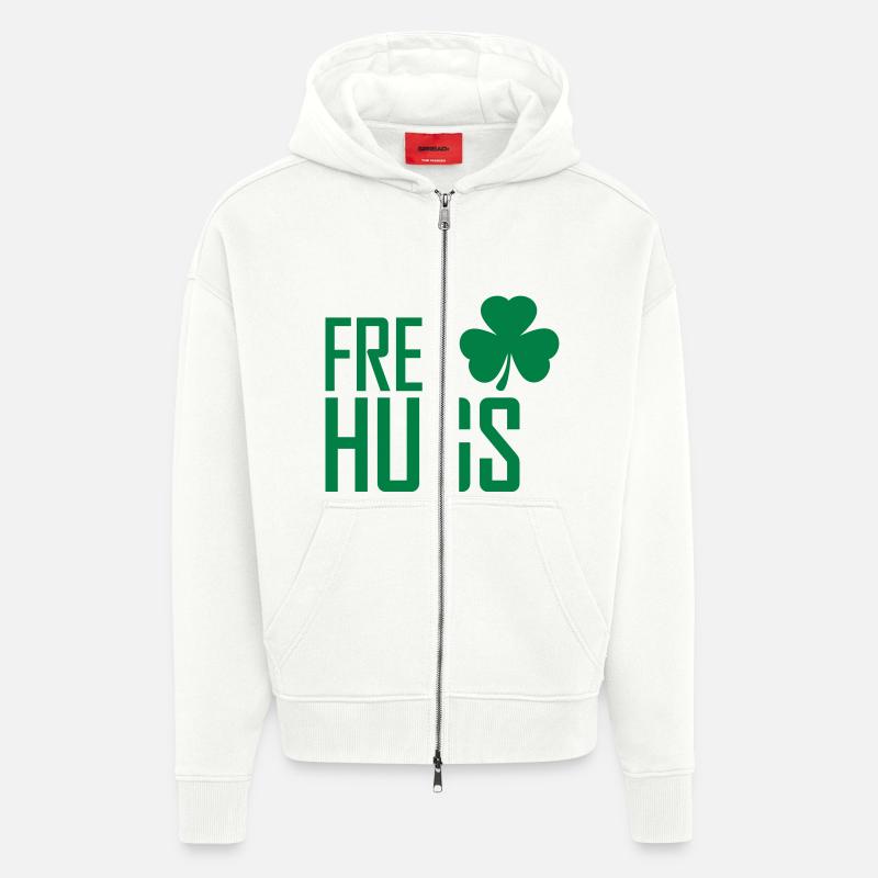 free hugs - Veste à capuche bio épaisse oversize fabriqué en UE - OFF WHITE