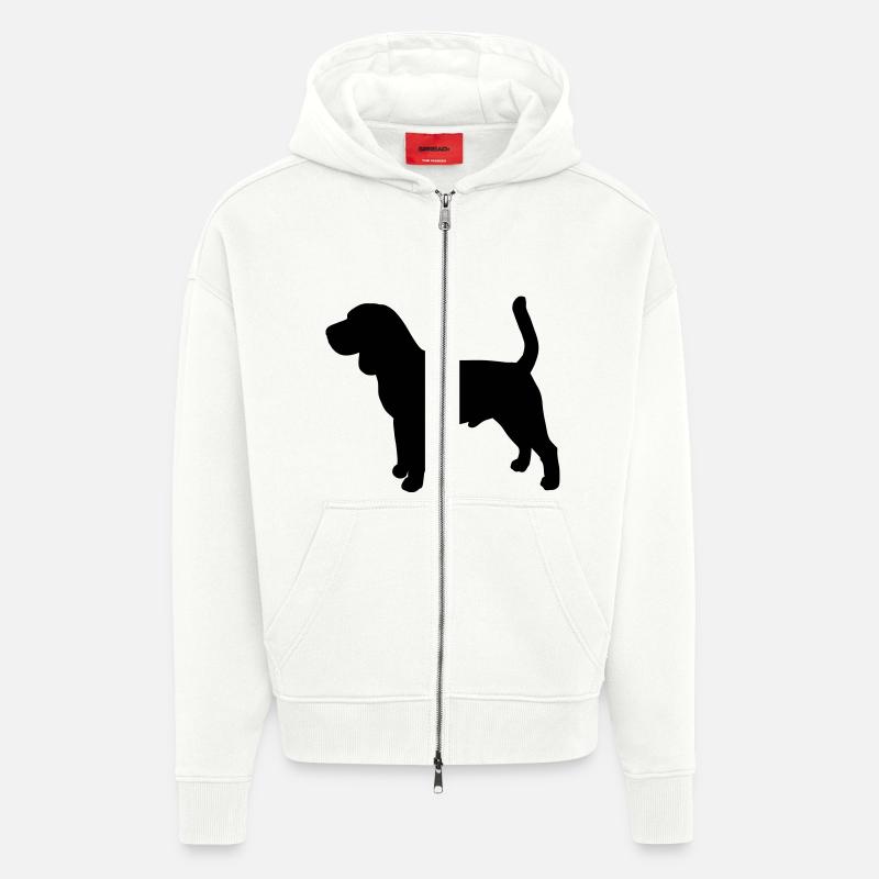 Debout Beagle - Veste à capuche bio épaisse oversize fabriqué en UE - OFF WHITE