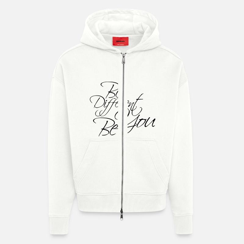 Be Different Be You Design - Zip Hoodie - made by SPREAD - OFF WHITE