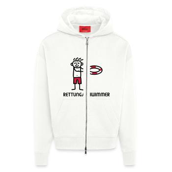 Strichmännchen Rettungsschwimmer - V2 - Zip Hoodie - made by SPREAD - OFF WHITE - Vorne
