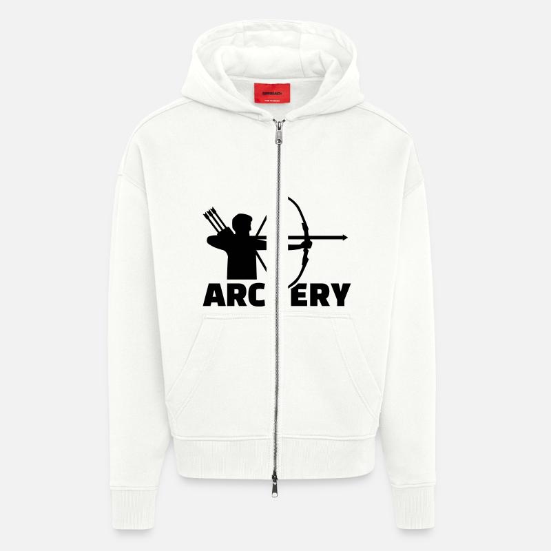 Archery - Veste à capuche bio épaisse oversize fabriqué en UE - OFF WHITE