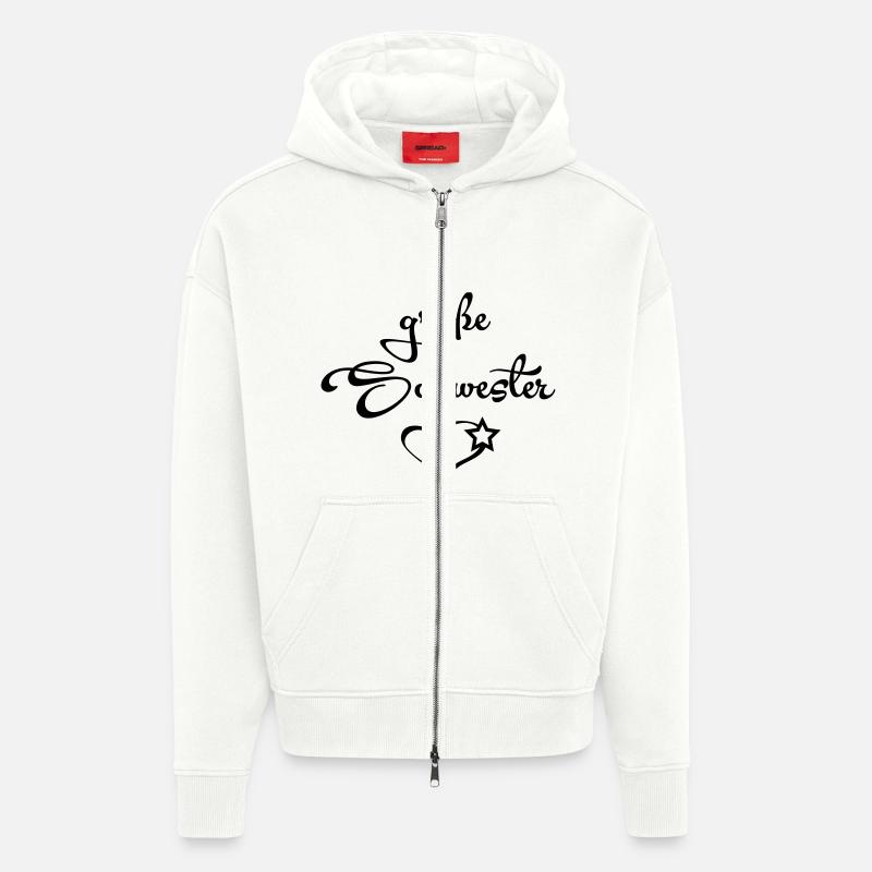 Große Schwester - Veste à capuche bio épaisse oversize fabriqué en UE - OFF WHITE