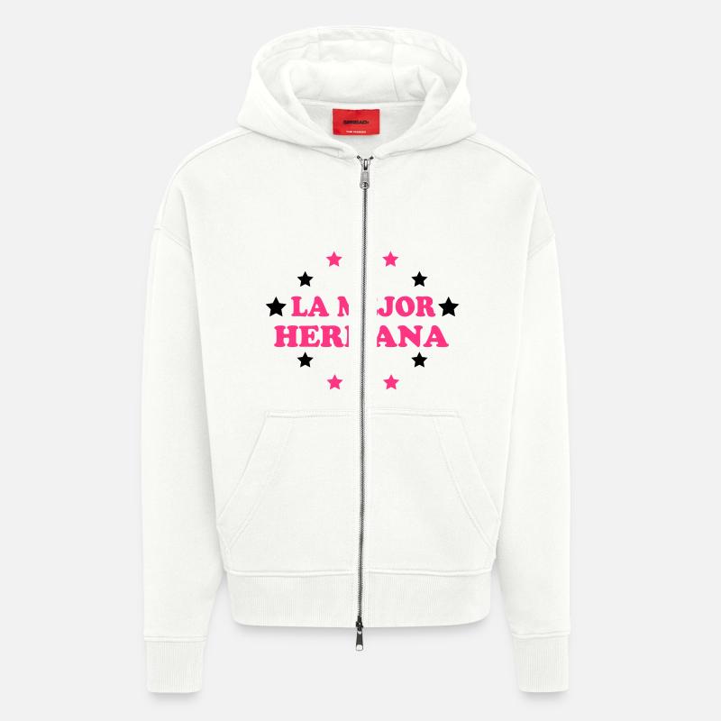 La mejor hermana - Zip Hoodie - made by SPREAD - OFF WHITE