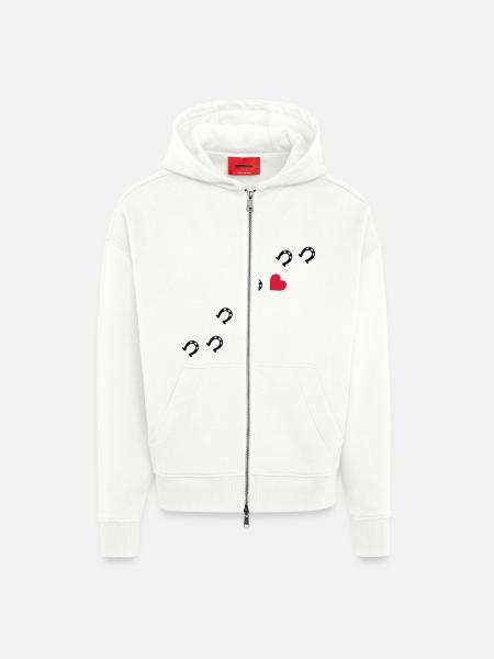 Symbole - Hufe Herz - Zip Hoodie - made by SPREAD - OFF WHITE