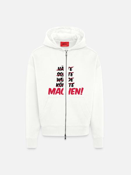 haette_sollte_wuerde_koennte_machen_02 - Zip Hoodie - made by SPREAD - OFF WHITE