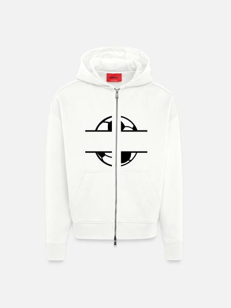 Fußball Soccer - Zip Hoodie - made by SPREAD - OFF WHITE