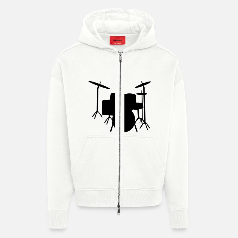 Drums Schlagzeug Drum - Zip Hoodie - made by SPREAD - OFF WHITE