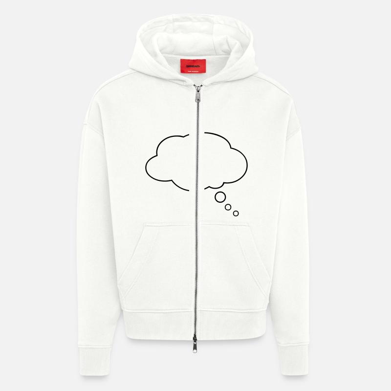 parlant bulle - comic - Veste à capuche bio épaisse oversize fabriqué en UE - OFF WHITE