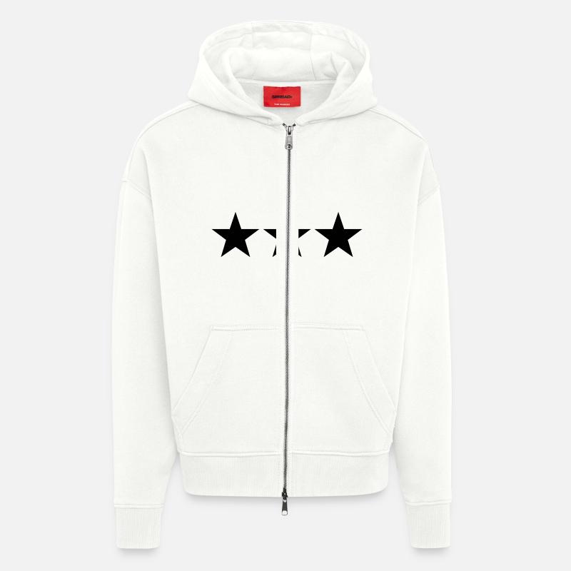 3 étoiles - Veste à capuche bio épaisse oversize fabriqué en UE - OFF WHITE
