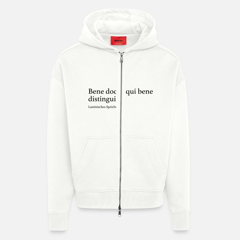 Bene docet, qui bene distinguit. - Zip Hoodie - made by SPREAD - OFF WHITE