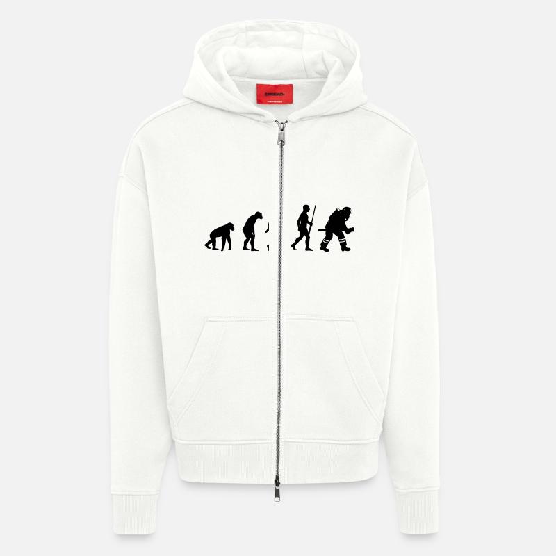 Firefighter Evolution - Zip Hoodie - made by SPREAD - OFF WHITE