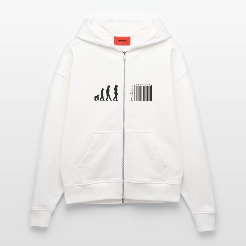 Evolution code à barres Veste à capuche bio épaisse oversize fabriqué en UE
