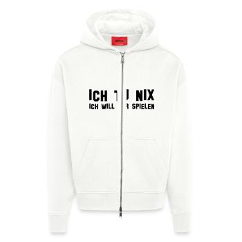 Ich tu NIX - Zip Hoodie - made by SPREAD - OFF WHITE - Vorne