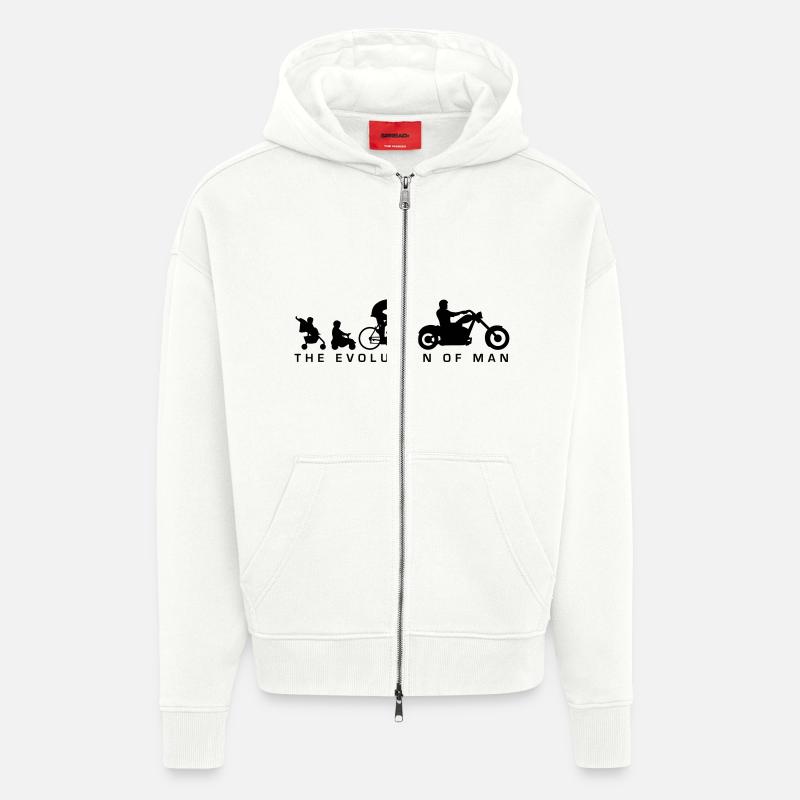 evolution_biker_022014_a_1c - Zip Hoodie - made by SPREAD - OFF WHITE