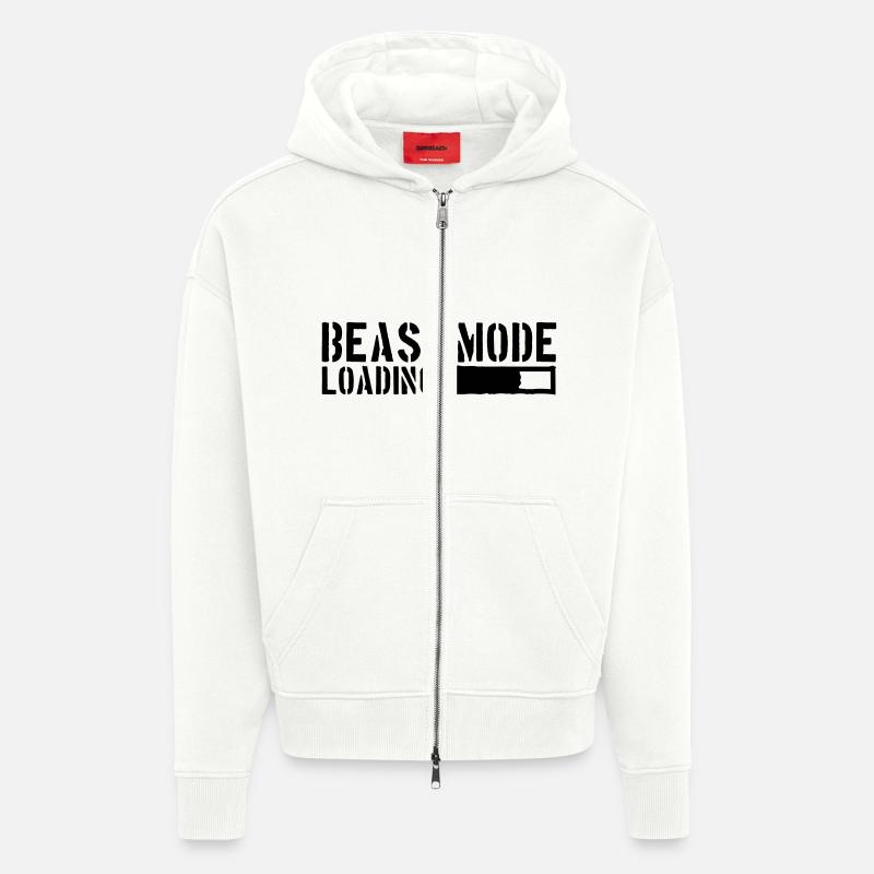 Beast Mode Loading Power - Zip Hoodie - made by SPREAD - OFF WHITE