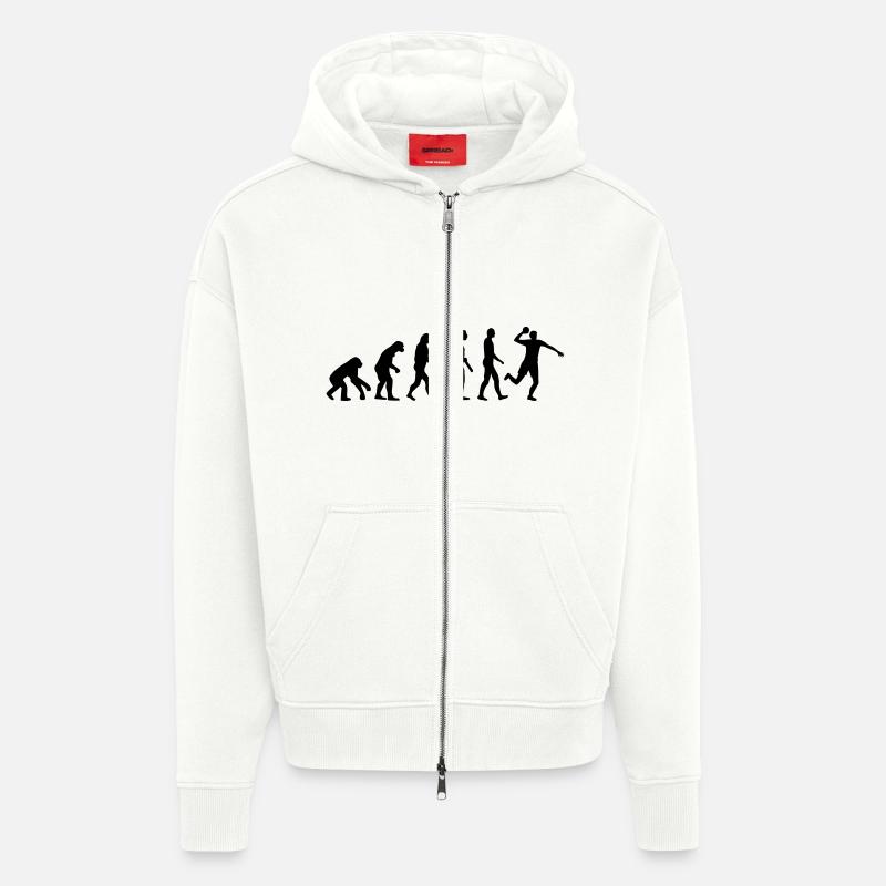 Evolution Dodgeball - Veste à capuche bio épaisse oversize fabriqué en UE - OFF WHITE