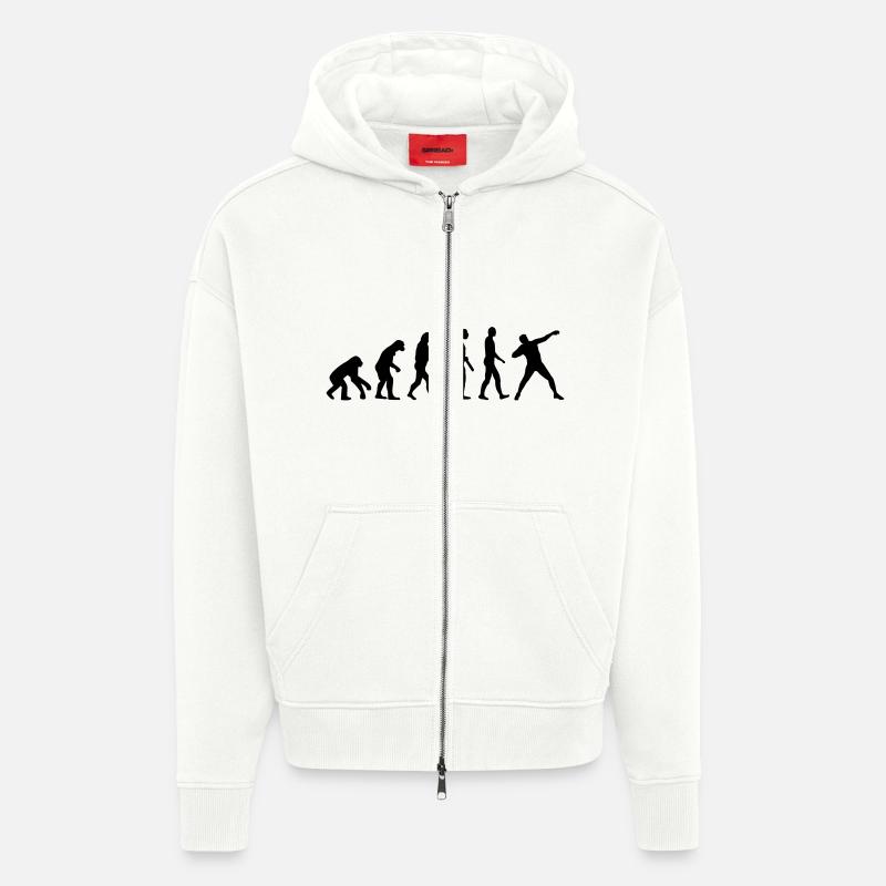 Évolution Lancer du poids - Veste à capuche bio épaisse oversize fabriqué en UE - OFF WHITE