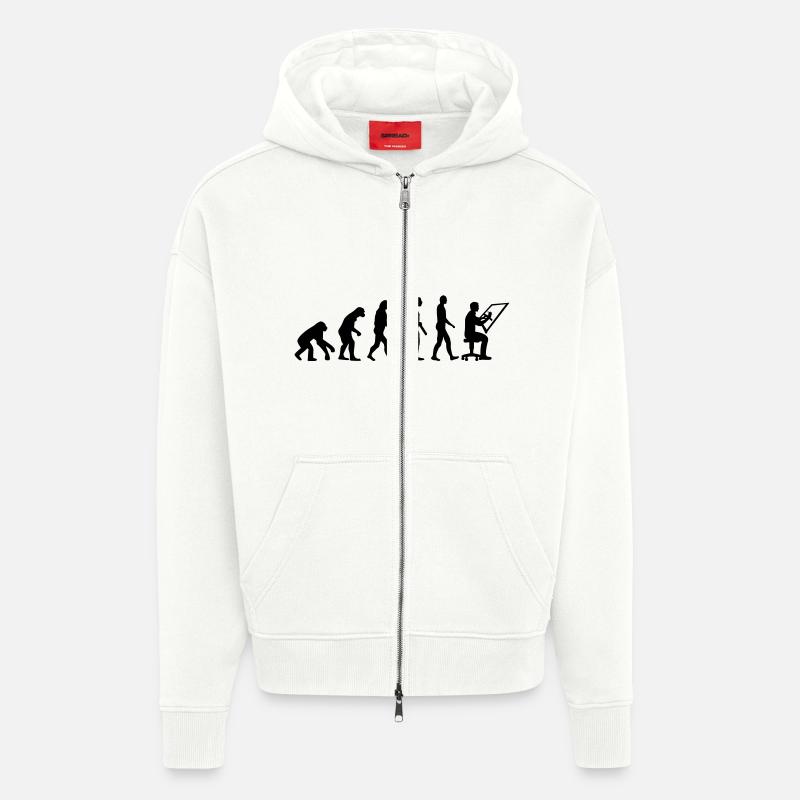 Dessinateur en bâtiment - Veste à capuche bio épaisse oversize fabriqué en UE - OFF WHITE