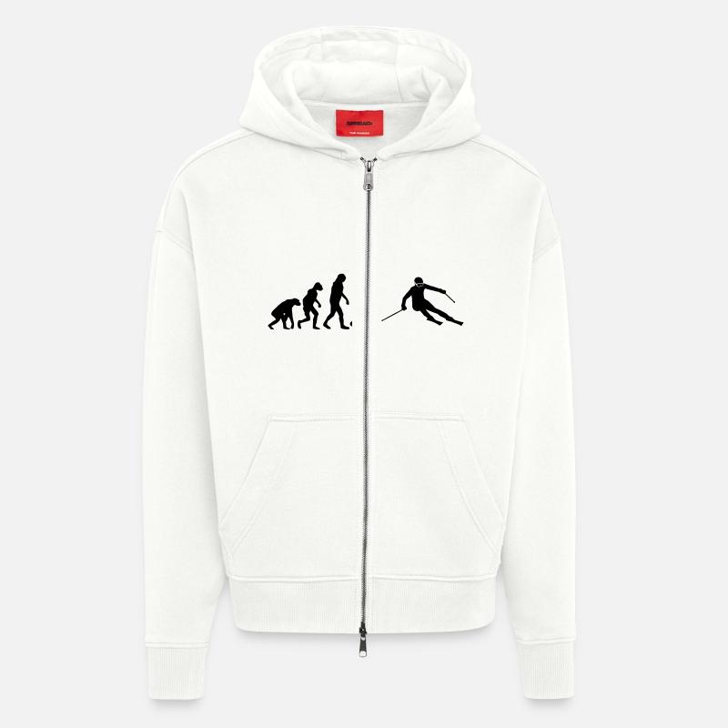 Evolution Alpine Ski - Zip Hoodie - made by SPREAD - OFF WHITE