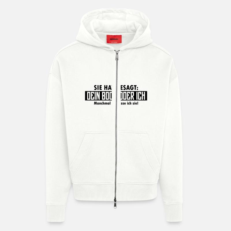 dein boot oder ich - Zip Hoodie - made by SPREAD - OFF WHITE