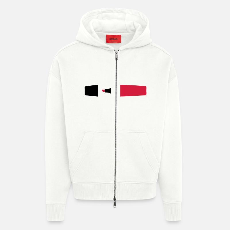 Textmarker - Zip Hoodie - made by SPREAD - OFF WHITE