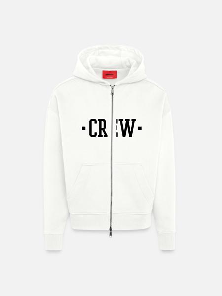 CREW - Zip Hoodie - made by SPREAD - OFF WHITE