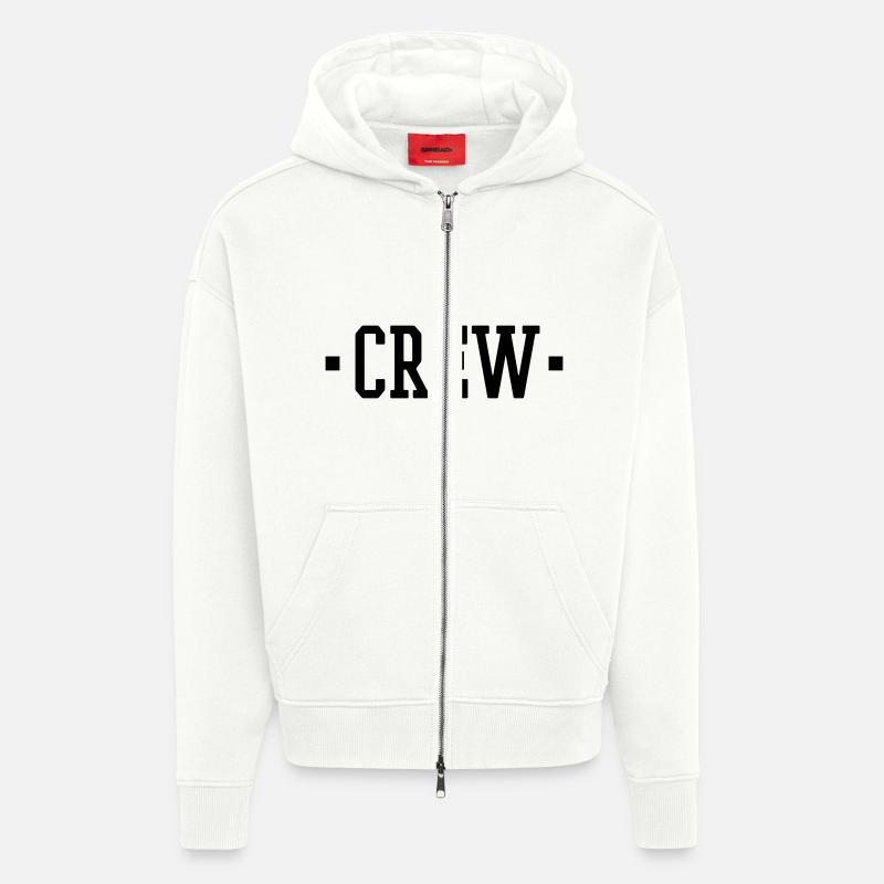 CREW - Zip Hoodie - made by SPREAD - OFF WHITE