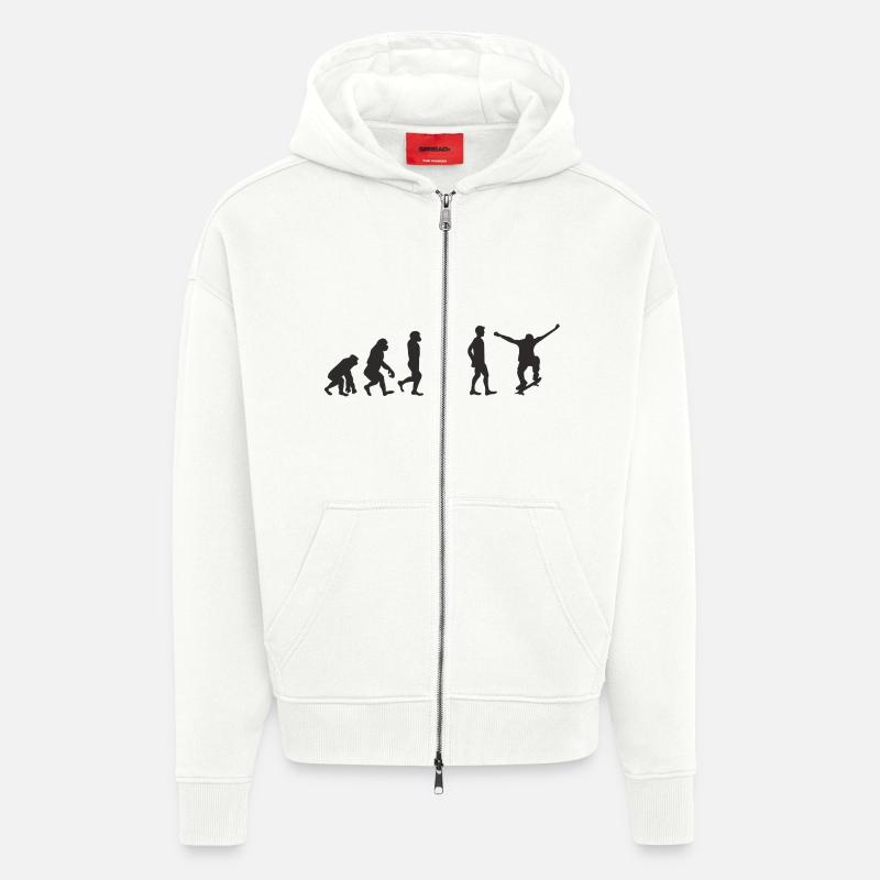 Evolution Skater - Veste à capuche bio épaisse oversize fabriqué en UE - OFF WHITE