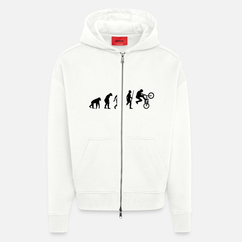 BMX Biker Evolution - Zip Hoodie - made by SPREAD - OFF WHITE