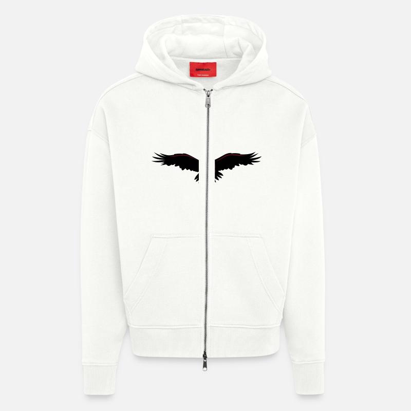 Aigle, Eagle - Veste à capuche bio épaisse oversize fabriqué en UE - OFF WHITE
