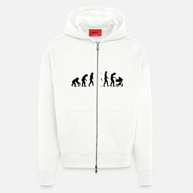 Evolution Baby parents - Zip Hoodie - made by SPREAD - OFF WHITE