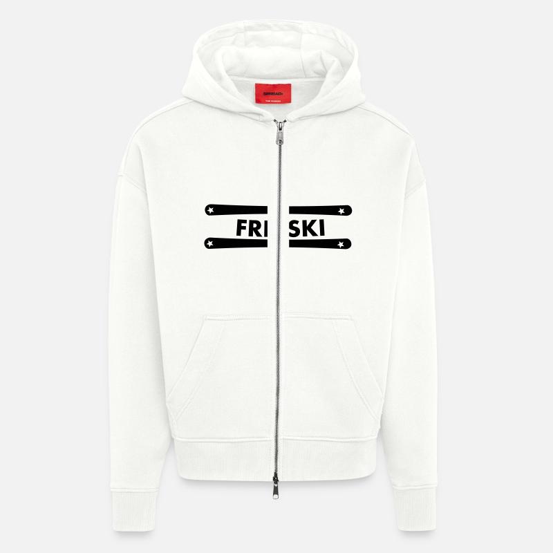 SKI,APRES SKI,SCHNEE,BERGE,FREESKI,TELEMARK,0815 - Zip Hoodie - made by SPREAD - OFF WHITE
