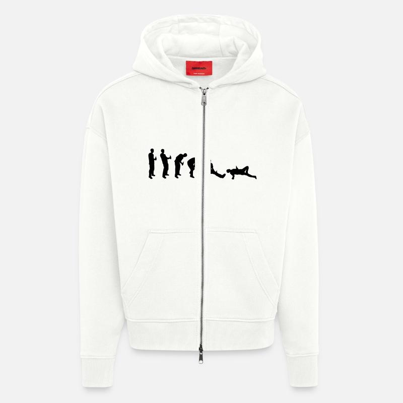 Drunk evolution - Zip Hoodie - made by SPREAD - OFF WHITE