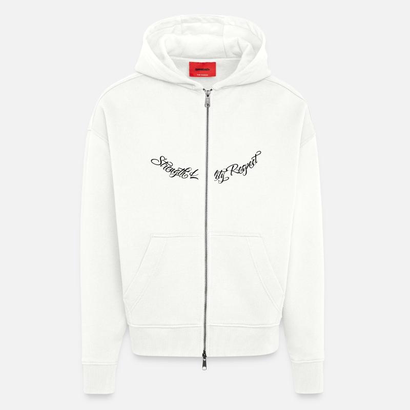 Strength Loyalty Respect 2 - Zip Hoodie - made by SPREAD - OFF WHITE