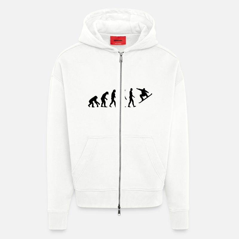 Évolution Snowboard - Veste à capuche bio épaisse oversize fabriqué en UE - OFF WHITE