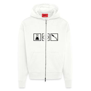 Chimiste - Veste à capuche bio épaisse oversize fabriqué en UE - OFF WHITE - Devant