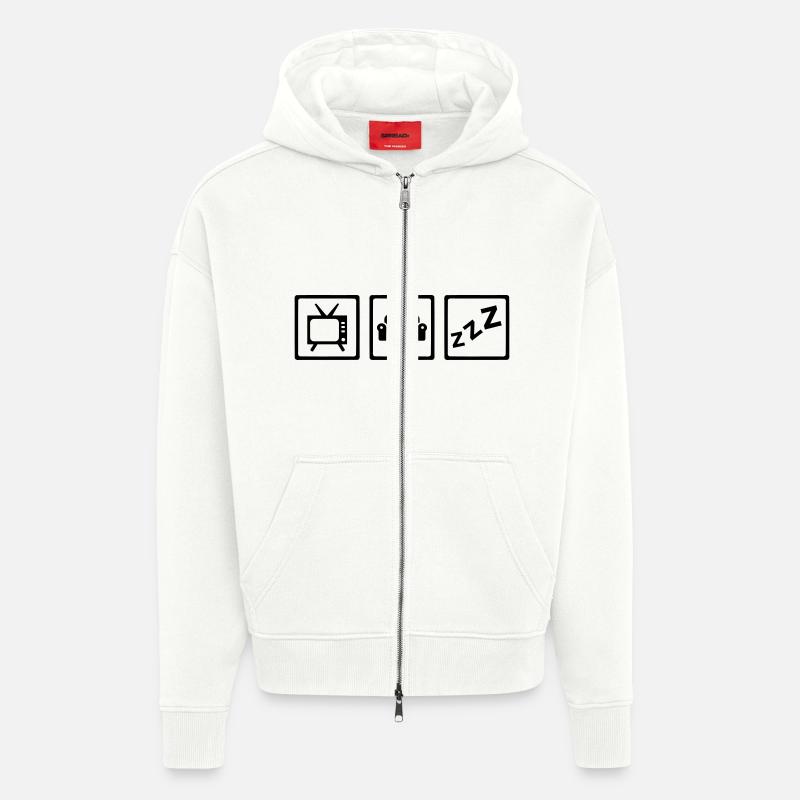 Se la couler douce - Veste à capuche bio épaisse oversize fabriqué en UE - OFF WHITE