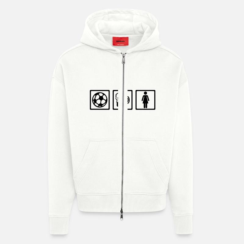 Fußball Bier - Zip Hoodie - made by SPREAD - OFF WHITE