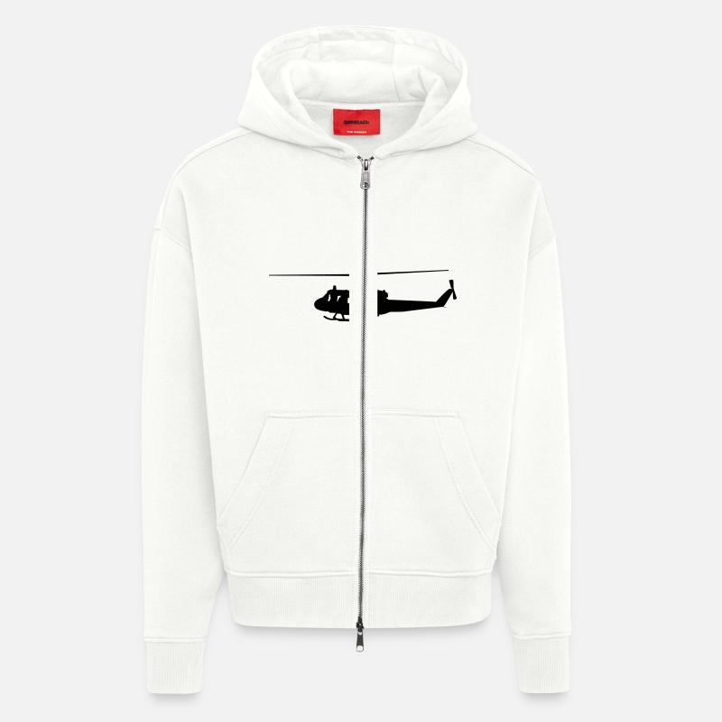 Hubschrauber - Zip Hoodie - made by SPREAD - OFF WHITE