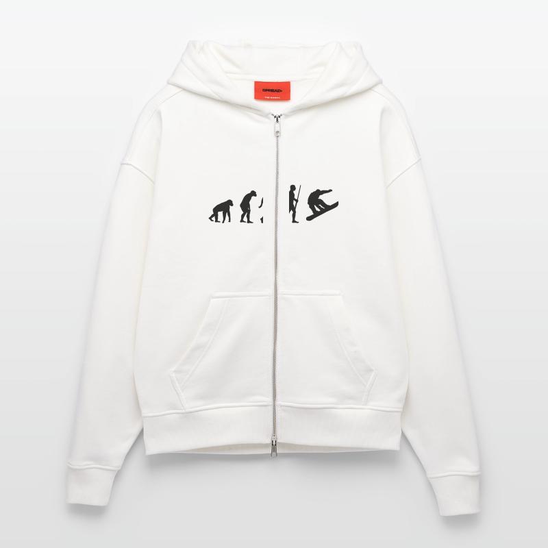 Snowboard Evolution Zip Hoodie - made by SPREAD