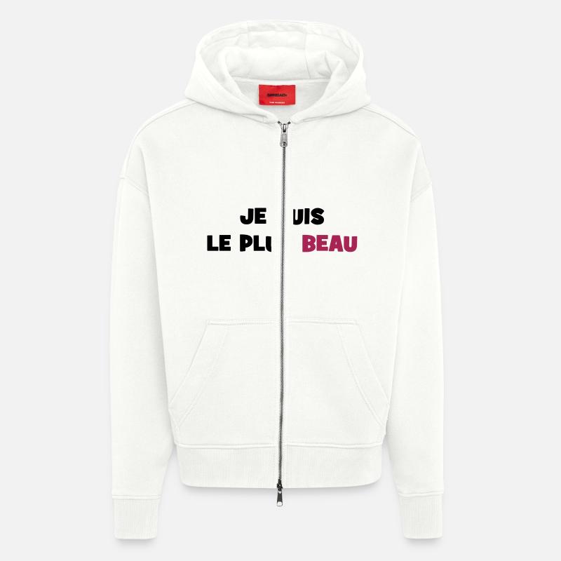 Je suis le plus beau - Veste à capuche bio épaisse oversize fabriqué en UE - OFF WHITE