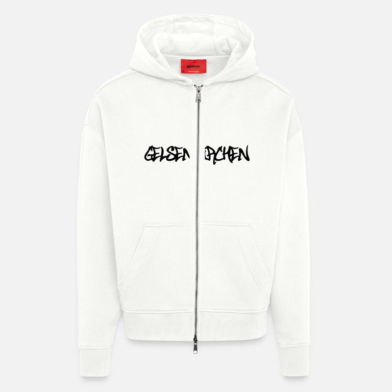 Gelsenkirchen Graffiti - Veste à capuche bio épaisse oversize fabriqué en UE - OFF WHITE
