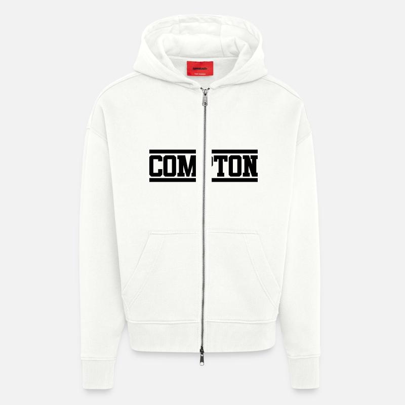 compton - Veste à capuche bio épaisse oversize fabriqué en UE - OFF WHITE