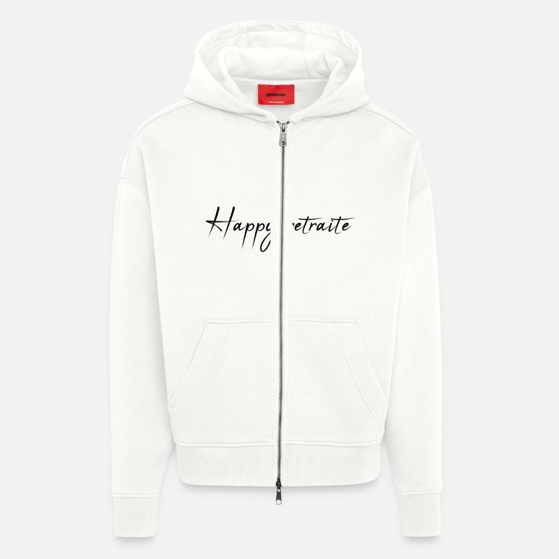 RETRAITE. RETRAITE. RETRAITEE. RETRAITE - Veste à capuche bio épaisse oversize fabriqué en UE - OFF WHITE